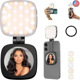 Pidinuk 614161258684 Magsafe Magnetic Selfie Light With Mirror For Iphone Rechargeable Led Fill
