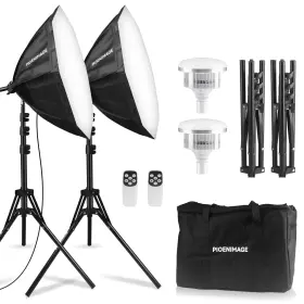 21.6x21.6in Pioenimage Bjsftbxkt-2 Softbox Lighting Kit Photography Set With Octag