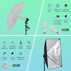 Pioneerworks 805111211529 Photography Studio Lighting Softbox Photo Light Muslin Backdrop Stand Kit New #3