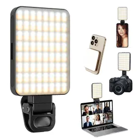 Portefell 795816417769 Magnetic Selfie Ring Light With Clip 128 Led Rechargeable Phone For I