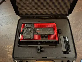 Pract802 Practilite 802 Light Red V-mount Battery Plate Barn Doors And Nanuk Hard Case