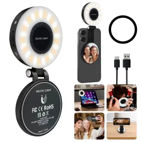 Wcl-us-m28 Prielpaek 3-in-1 Magnetic Beauty Selfie Light For Phones With 2.4 Inch Mirror Sel