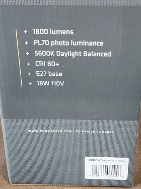 Pro6004 Promaster Brand New Led Studio Lamp 18w - 5600k Daylight- Pl70 Photo Balanced #3