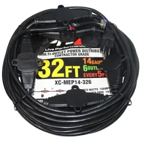 Xc-mep14-326 Prox Prxcmep14326 32ft 110v Male To 6 Socket Female Power Cord Outlet 14/3
