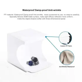 Leafelf-6 Puluz Mini Photo Studio Light Box Portable Folding With 2 Led #3