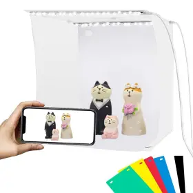 Leafelf-6 Puluz Mini Photo Studio Light Box Portable Folding With 2 Led