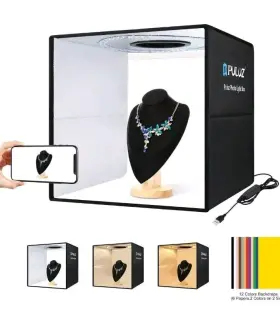 Pu5041b Puluz 40 40cm Foldable Led Light Tent Desktop Photo Studio Box So