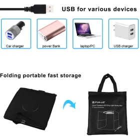 Swd1317320476653te Puluz 12 Inch Led Photo Studio Light Box Portable Folding Photography Shooting Tent Kit #3