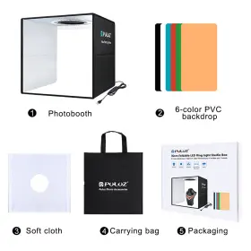 Swd1317320476653te Puluz 12 Inch Led Photo Studio Light Box Portable Folding Photography Shooting Tent Kit