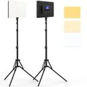 Qeuooiy 445007324378 2 Packs Led Video Light With 63 Inch Tripod Stand 20w #2