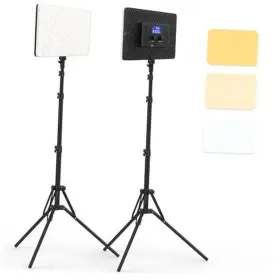 Qeuooiy 705353053108 2 Packs Led Video Light With 63 Inch Tripod Stand 20w