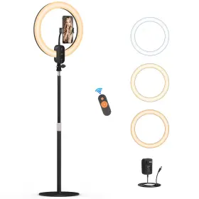 Qeuooiy 717225429348 12 Inch Selfie Ring Light With 30 Desk Stand/phone Holder 20w Led Desktop