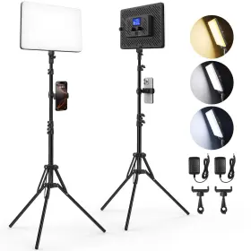 Qeuooiy 717225429409 Led Video Light Panel Lighting Kit 2-pack Bi-color Photography