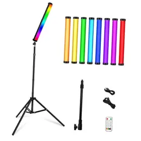 Q-rgb-bangdeng-1.8m Qeuooiy Rgb Led Video Light Stick Wand With Stand 360 Full Color 2500-9500k