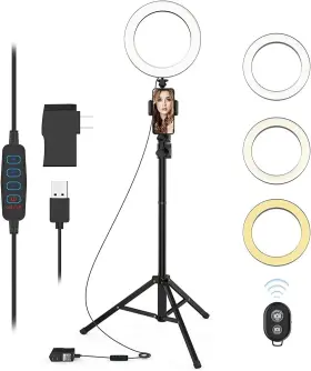 Qiaya 780804725087 9 Inch Dimmable Led Ring Light With Phone Holder And 50ftft Extendable