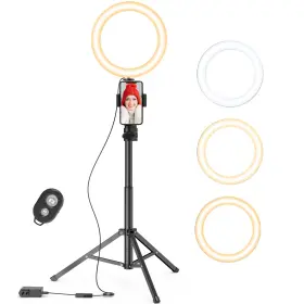 Qiaya 972151160558 Ring Light With Stand And Phone Holder 50 Inch Tripod Remote Compatible Wit