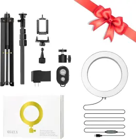 Qiaya 972151161371 9 Inch Dimmable Led Ring Light With Phone Holder And 50ftft Extendable Tripod S #2