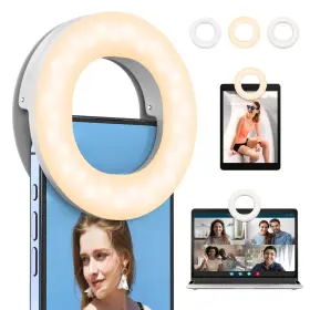 Qirita 658360830319 Clip On Ring Light Rechargeable Selfie Fill Portable Wit