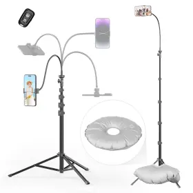 Qf-tr82 Qoolfoto Phone Tripod With Gooseneck 80 Inch Cell Stand Water Weight Bag Remot
