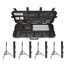 924-3304 Quasar Science Rainbow 2 2ft 25w Linear Rgbx Quad Led 4-light Kit W/4x 9.5ft Stand