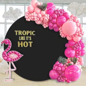 Queendream 765147700519 Round Backdrop Cover 7.2x7.2ft Circle Arch Black