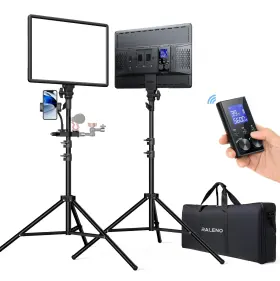 Raleno 810112230871 2-pack Photography Lighting Kit 18 Inch 45w Studio Lights 3200-5600k Led Video L