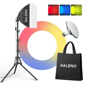 Raleno 810112232462 Softbox Lighting Kit 16ftftx16ftft Led Video With Various