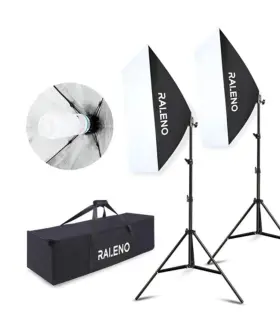 St35637 Raleno Costway Lighting Softbox Stand Photography Equipment Light Kit - 2 Piece