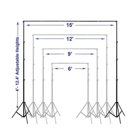 Ravelli 033172303600 Absl Photo Video Backdrop Stand Kit 13ft Tall X 15ft Wide With Dual Air #3