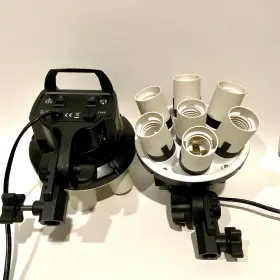 Raya Oc-osb80 2-light Kit 2x Oc-of7 7-socket Fixtures With Softboxes And Domes - No Stands