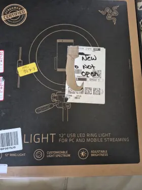 Razer Rz19-03660100-r3m1 Ring Light 12-inch Led For Pc/ Mobil Streaing Tripod Camera Holder Nib