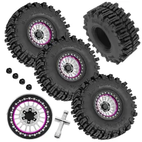 Rcmyou B-2.2-tires-ty-ndt-s1 Rc 2.2 Inch Beadlock Wheel And Tires Set For 1/8 1/10 Trx4 Trx6 Scx10 Ii Iii D90