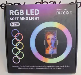 Mj26 Rgb Led Ring Light 10 Inch Tripod Stand Dimmable Colors Phone Stream Vlogging #2