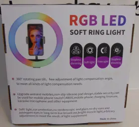 Mj26 Rgb Led Ring Light 10 Inch Tripod Stand Dimmable Colors Phone Stream Vlogging #3