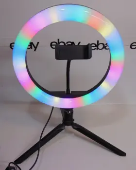 Mj26 Rgb Led Ring Light 10 Inch Tripod Stand Dimmable Colors Phone Stream Vlogging
