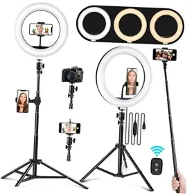 Ji10 Rieomn 10.2 Inch Ring Light Kit - Adjustable Tripod Stand Dimmable Leds For Makeup