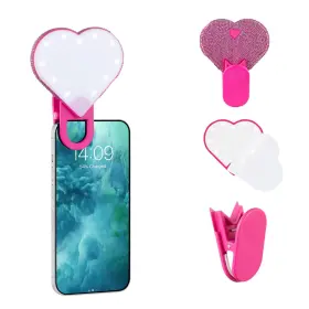 Riki Loves 810020197570 Sweetheart Clip-on Led Makeup Mirror And Selfie Light Rechargeable With