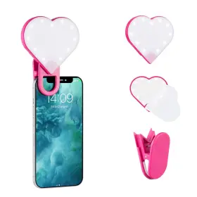 Riki Loves 810020197587 Sweetheart Clip-on Led Makeup Mirror And Selfie Light Rechargeable With