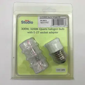 Rs-3991a Rps E-27/300w Quartz Halogen Kit Lamp With Screw Mount Adapter Stage Studio Light