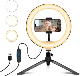 Ryunvovo 445037427438 Selfie Ring Light 10 Inch With Tripod Stand And Phone Holder Led For Des