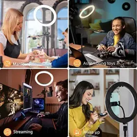 Saikkl 789548884456 Desk Ring Light With Stand 6000k For Photos Live Streaming Video Recording Makeu #3