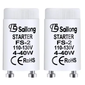B0chs6624g Saillong 2 Pack White Fluorescent Starter For Use With 4-40w Preheat