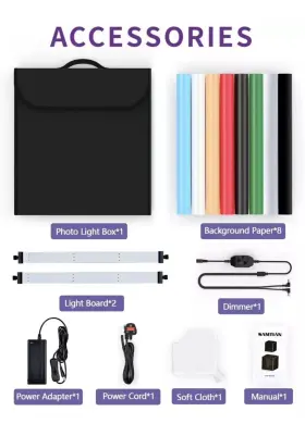 Sat-001 Samtian Photo Studio Light Box 16 /40cm Portable With 8 Color Backdrop