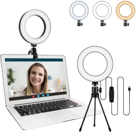 S2-vcl Sancheay Video Conference Lighting Kit Led Ring Light For Webcam 3 Modes