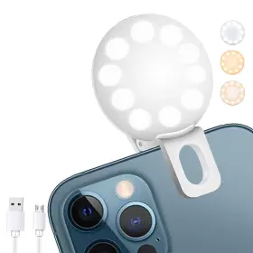 Sansent 726929105779 Mini Ring Light Small Clip On Lightportable Led For Phone 3-level