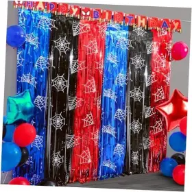 Satankya 797422711675 Spider Birthday Party Decoration 2 Pack Web Tinsel -2pack