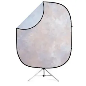 Savage 731409623063 5x6ft Collapsible Disc Reversible Muslin Style Background With 8ft Stand
