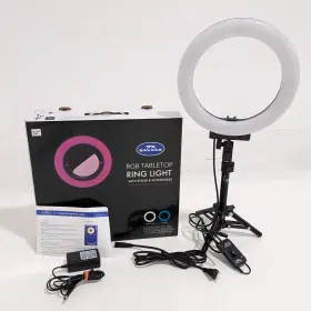 Demo050225kv01 Savage Demo 12 Inch Bi-color Rgb Tabletop Ring Light With Stand