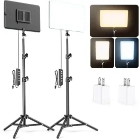 Scrhot 445027319392 2 Pack Led Video Light Kit Studio Lights With 51.9ftft Tripod Stand Photography