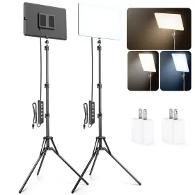 Sc11b Scrhot 2 Pack Led Video Light Kit Photography Lighting With 63 Inch Tripod Stand P